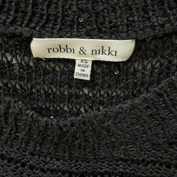 ROBBI & NIKI Sequin Scoop Neck Sweater Black XS/S - Picture 3 of 7